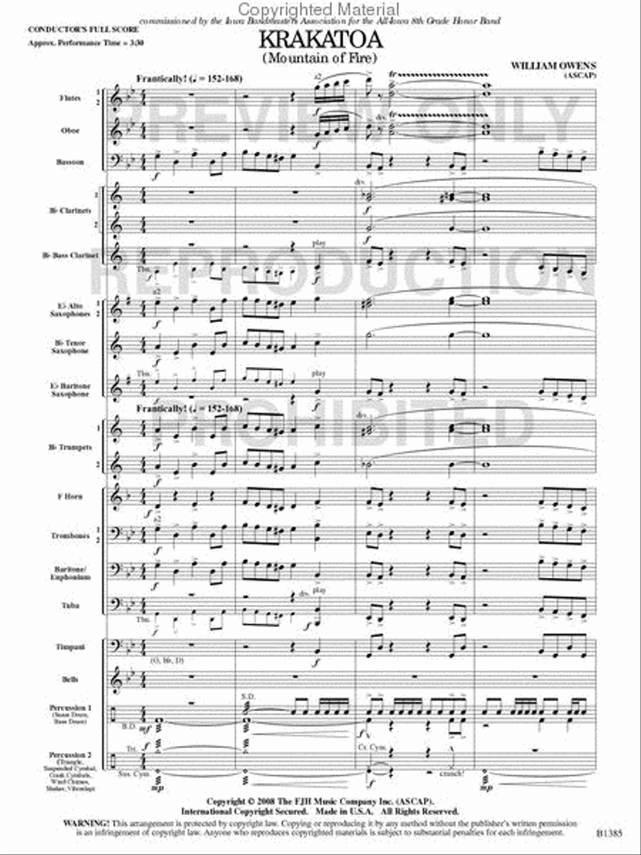 Krakatoa Concert Band scores gallery preview page 2