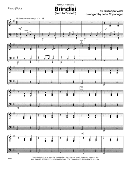 Brindisi (from La Traviata) - Piano