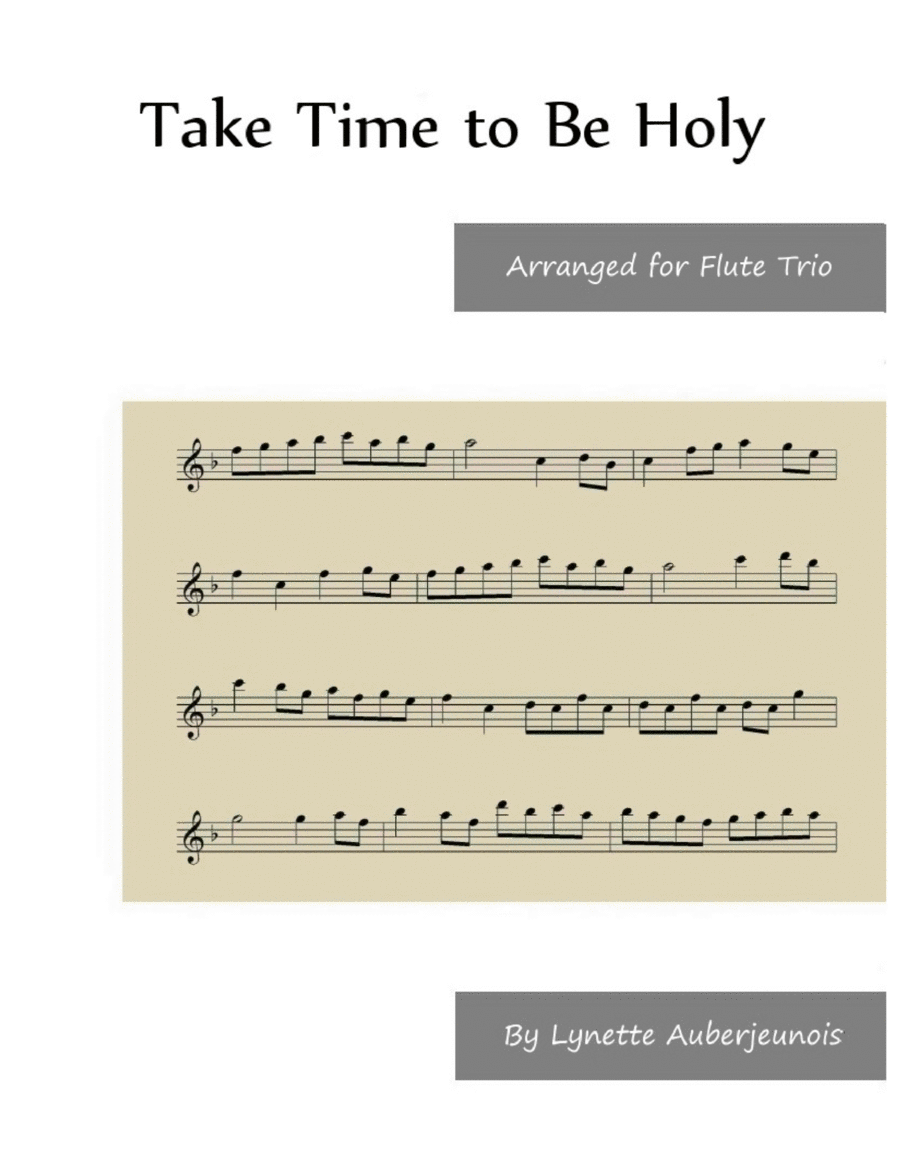 Take Time to Be Holy - Flute Trio image number null