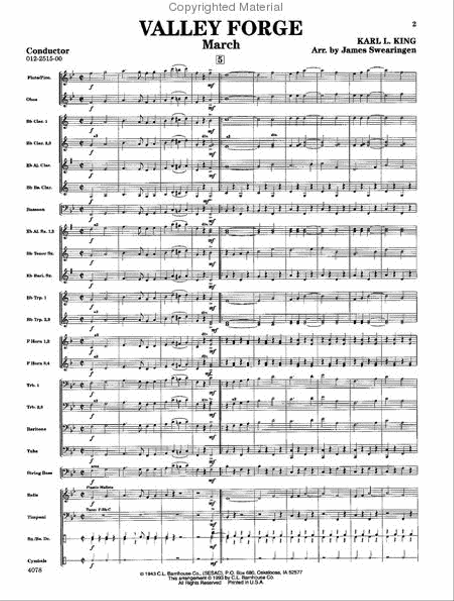 Valley Forge Concert Band scores gallery preview page 2