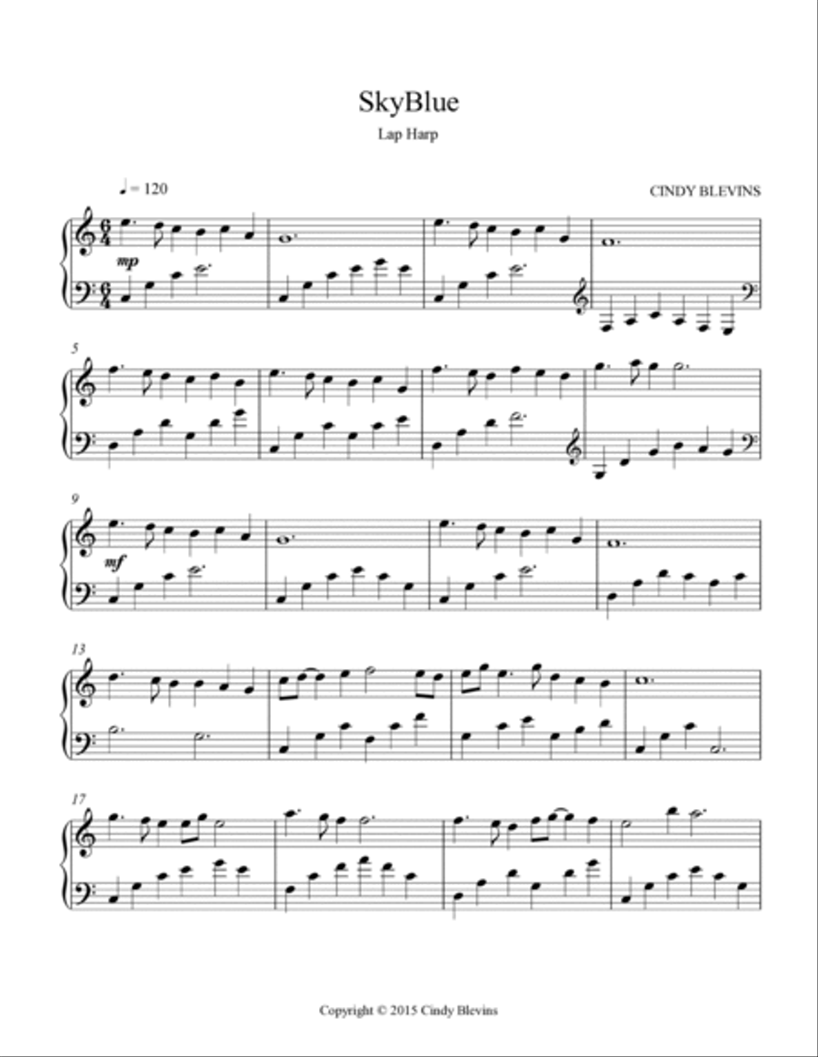 SkyBlue, original solo for Lap Harp SkyBlue, original solo for Lap Harp Lap Harp scores gallery preview page 2