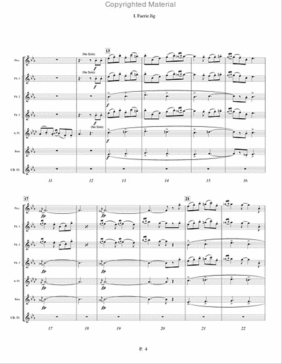 A Frolic, a Song, and Three Dances Flute Choir scores gallery preview page 3