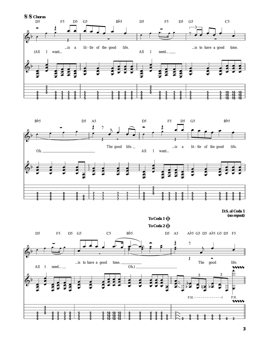 The Good Life The Good Life Guitar Tablature scores gallery preview page 3