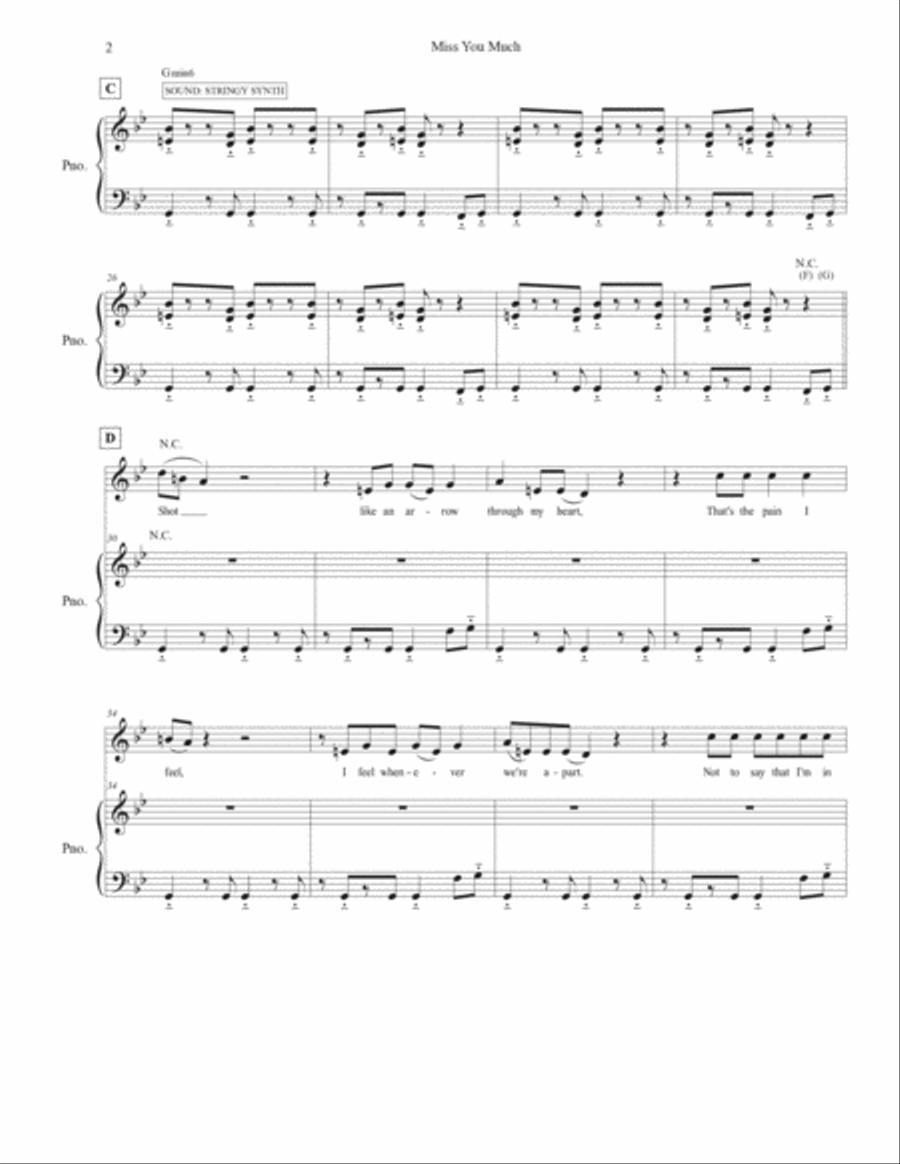 Miss You Much Miss You Much Voice scores gallery preview page 2