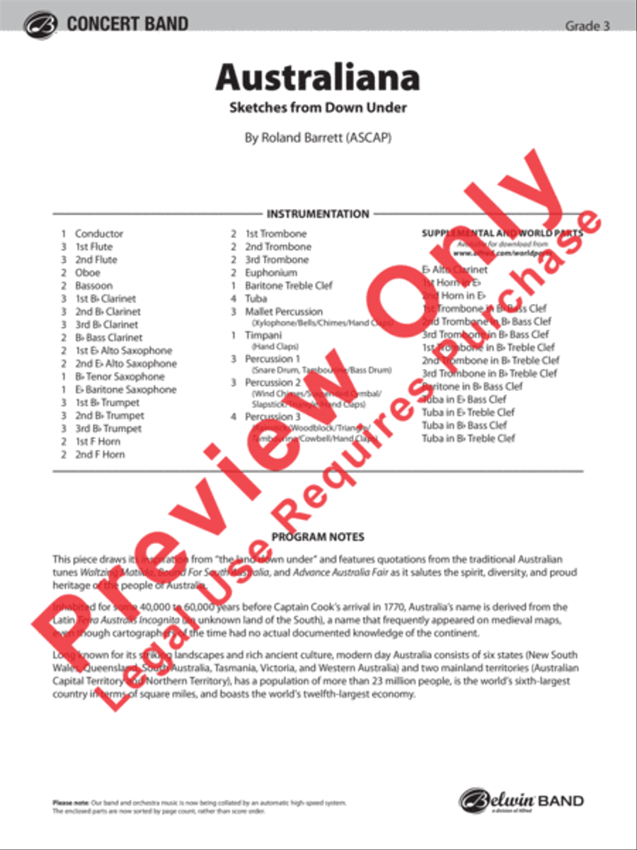 Australiana Concert Band scores gallery preview page 2