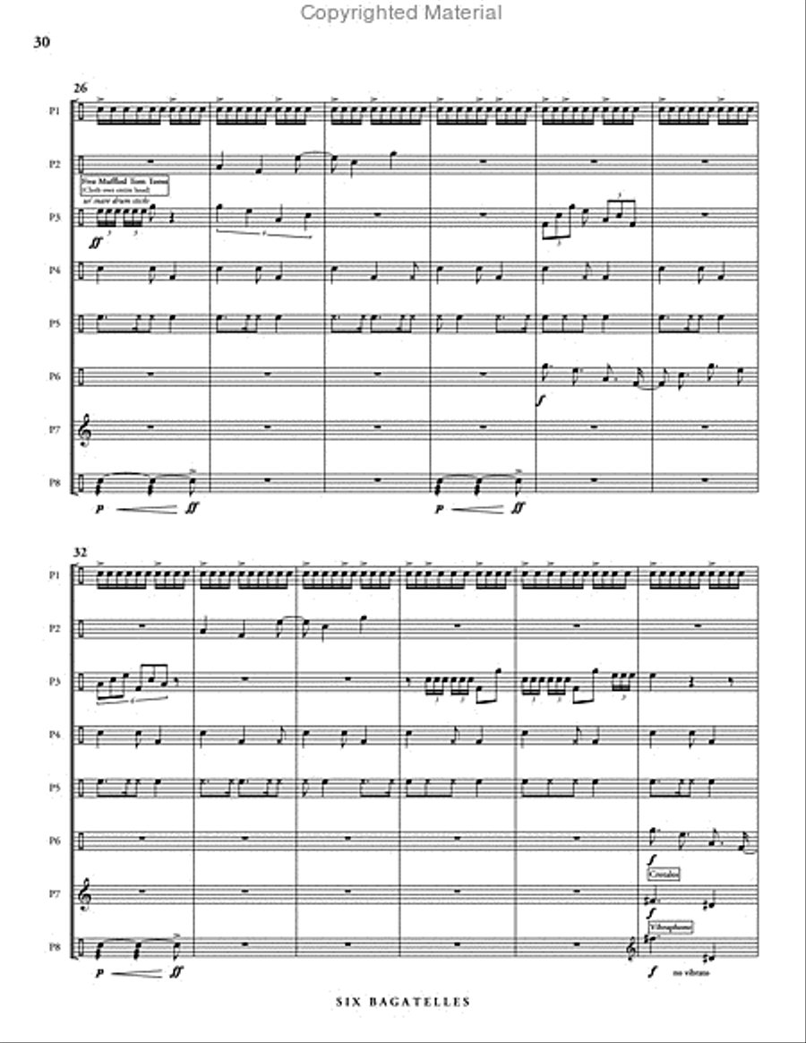 Six Bagatelles (score & parts) Percussion Ensemble scores gallery preview page 12
