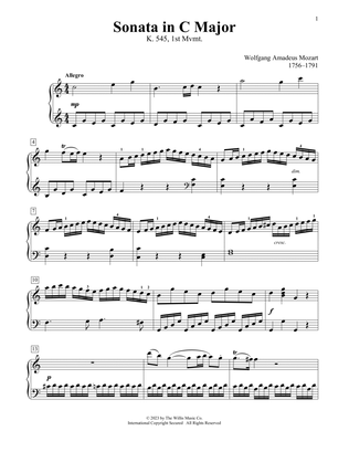 Sonata No. 16 In C Major, K. 545, First Movement ("Allegro")