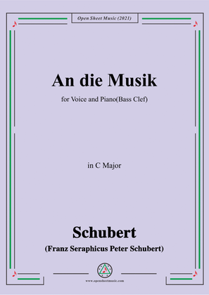 Book cover for Schubert-An die Musik in C Major(Bass Clef)