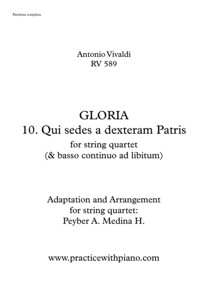 Vivaldi - RV 589, GLORIA - 10. Qui Sedes A Dexteram Patris image number null