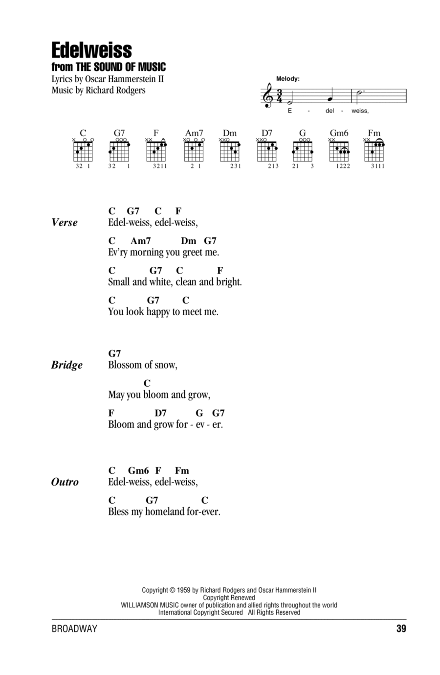 Edelweiss Easy Guitar scores gallery preview page 1
