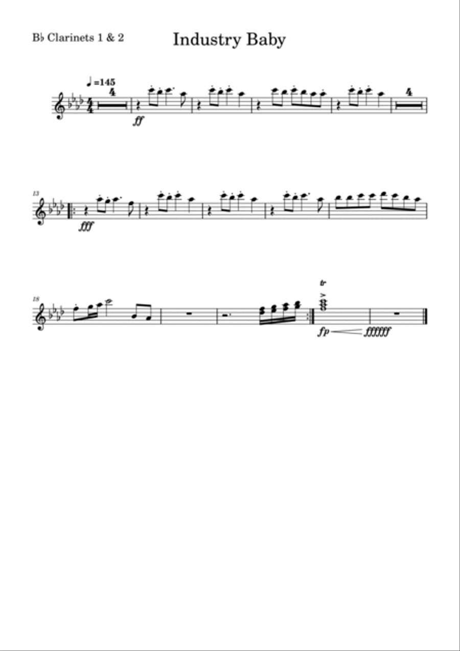 Industry Baby Industry Baby Marching Band scores gallery preview page 6