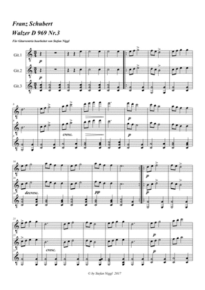 Book cover for F.Schubert: Waltz D.969 No.3 for Guitar Trio