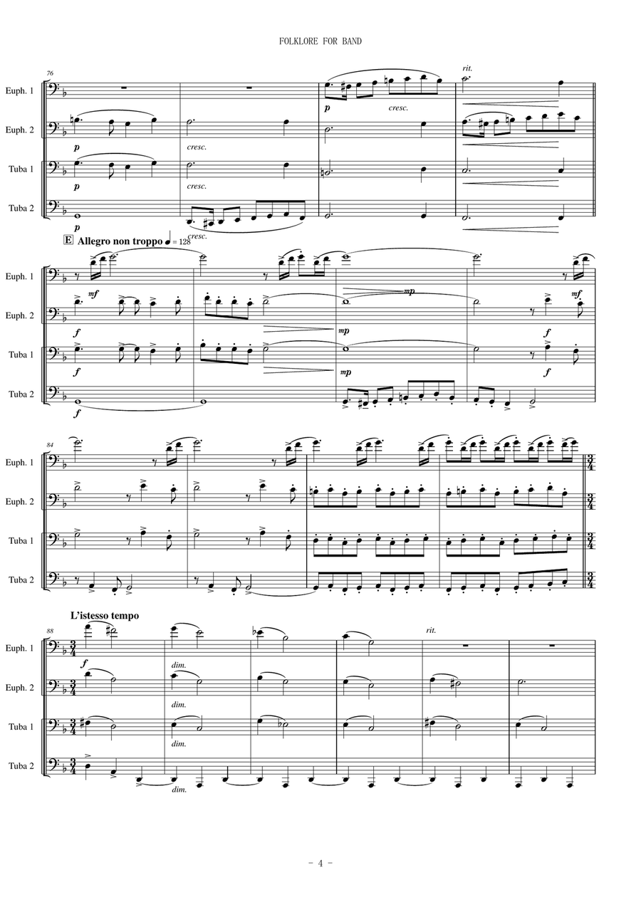 Folklore For Band Brass Ensemble scores gallery preview page 4