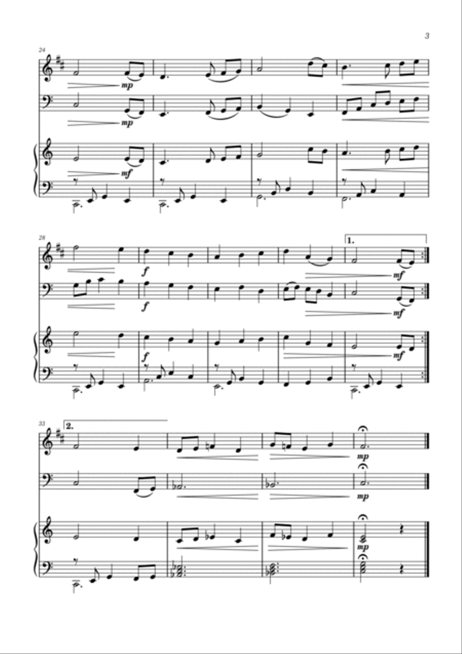 The First Noel - B-flat Clarinet and Bassoon Duet and Piano Woodwind Duet scores gallery preview page 3