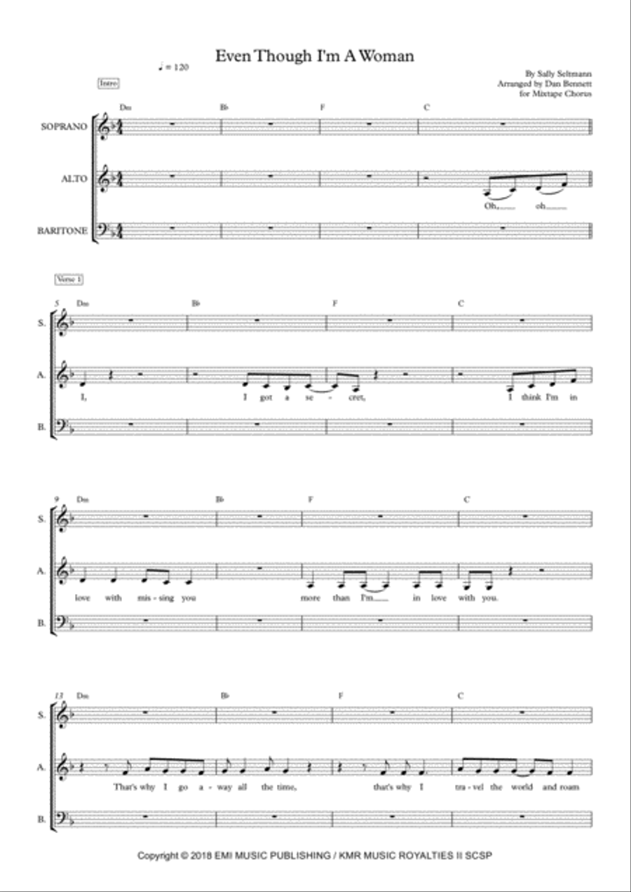 Even Though I'm A Woman Even Though I'm A Woman 3-Part scores gallery preview page 1