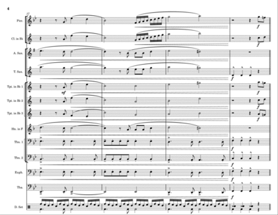 You're Gonna Go Far Kid Marching Band scores gallery preview page 4