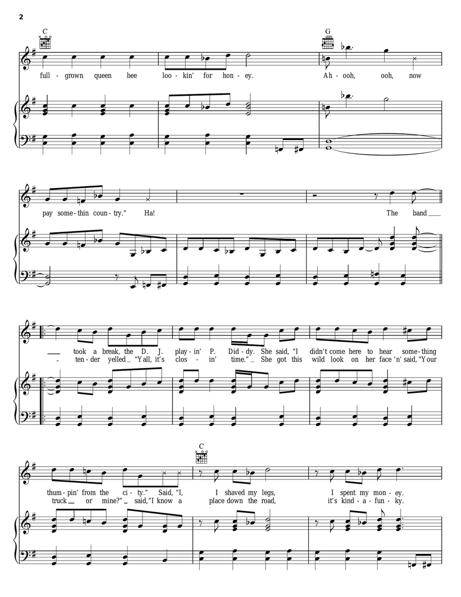 Play Something Country Piano, Vocal, Guitar scores gallery preview page 2
