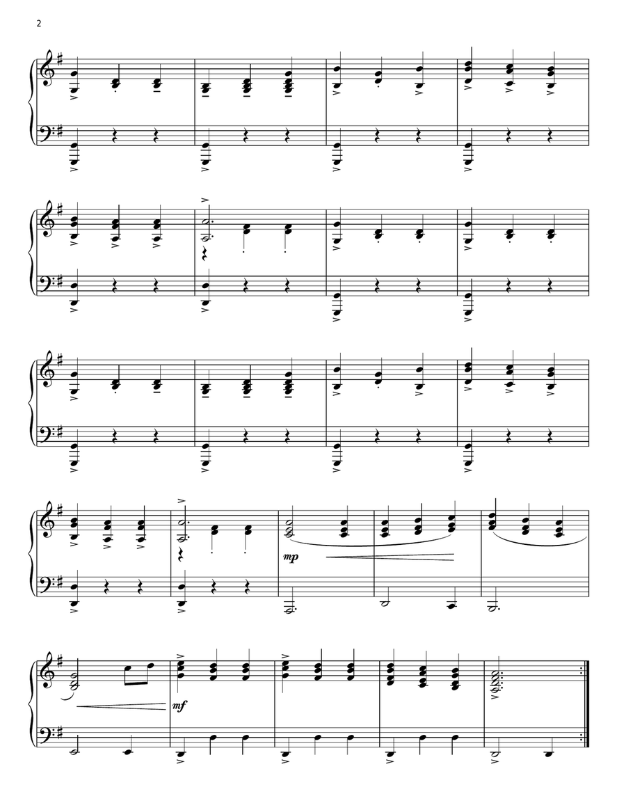 Drinking Song Piano Solo scores gallery preview page 2