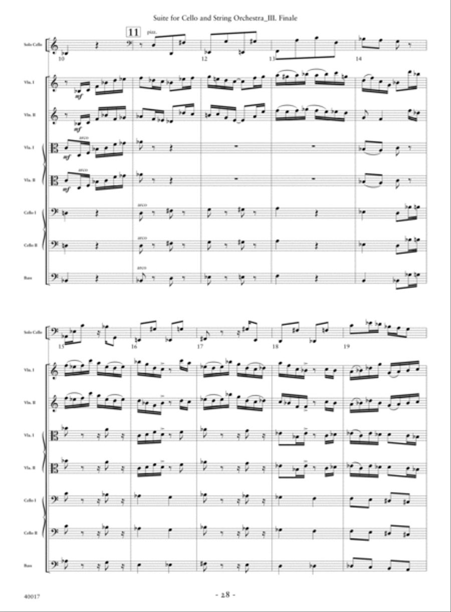 Suite for Cello and String Orchestra String Orchestra scores gallery preview page 18