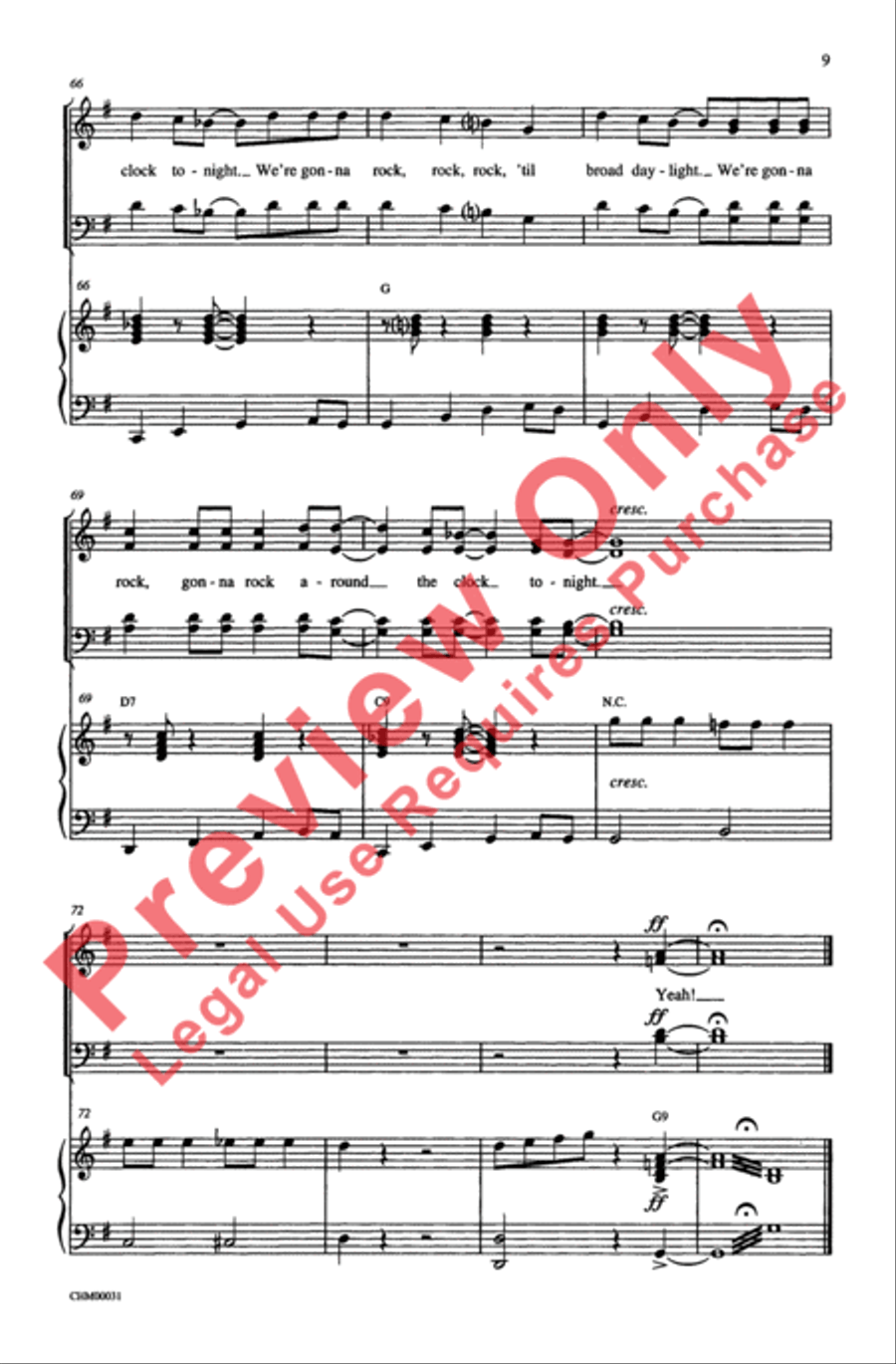 Rock Around the Clock 4-Part scores gallery preview page 9