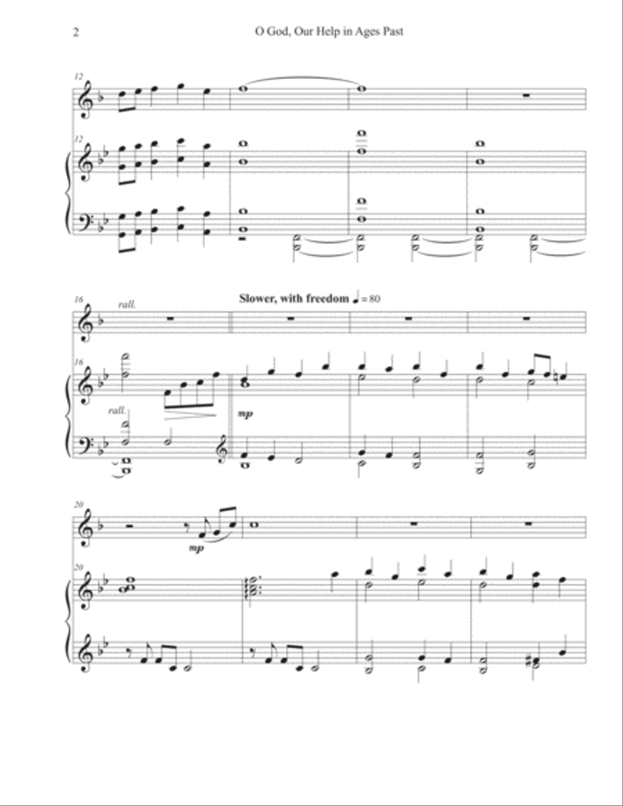 O God, Our Help in Ages Past (French Horn - Piano) Horn scores gallery preview page 2
