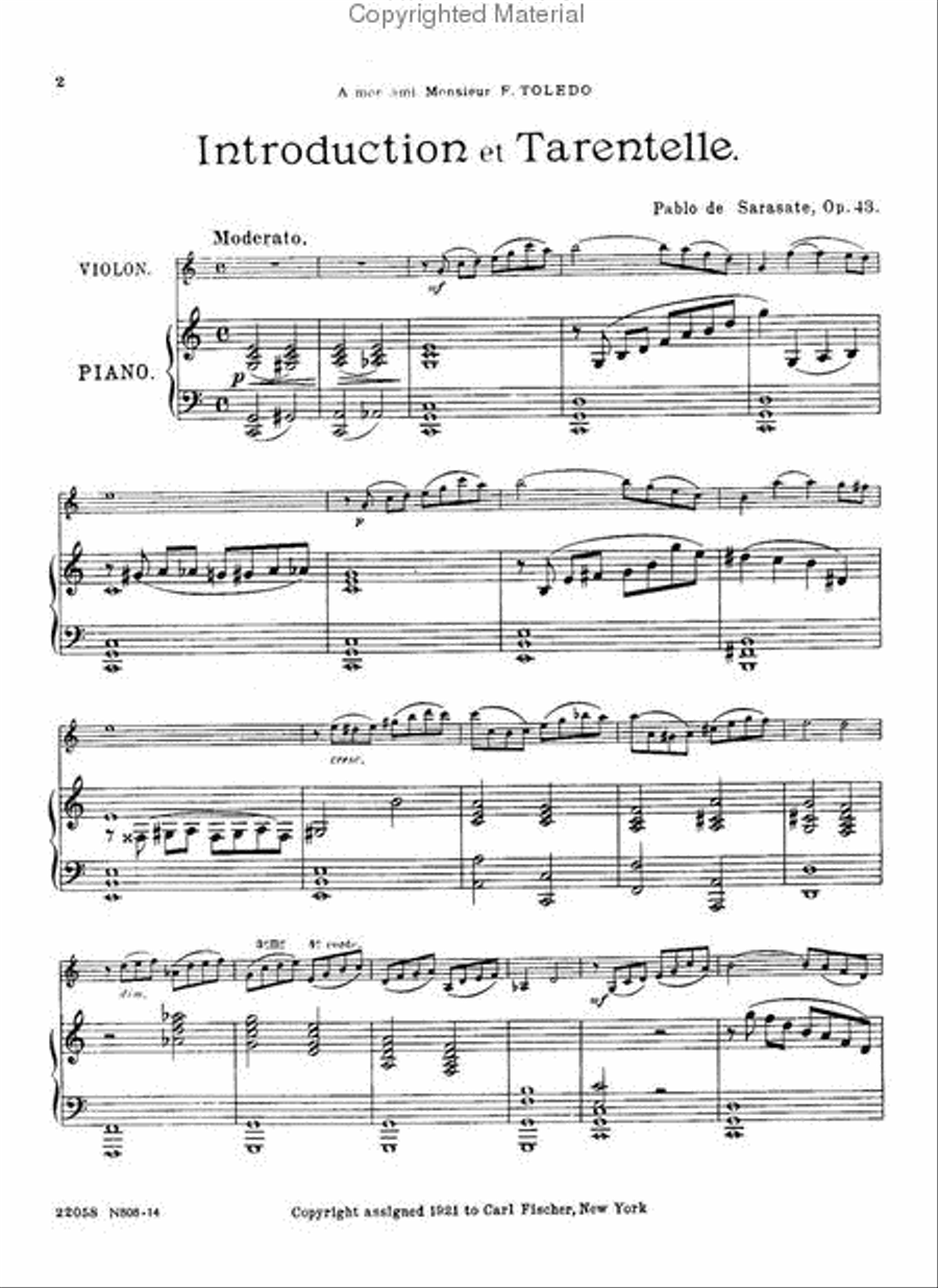 Introduction Et Tarantelle, Op. 43 Violin Solo scores gallery preview page 2