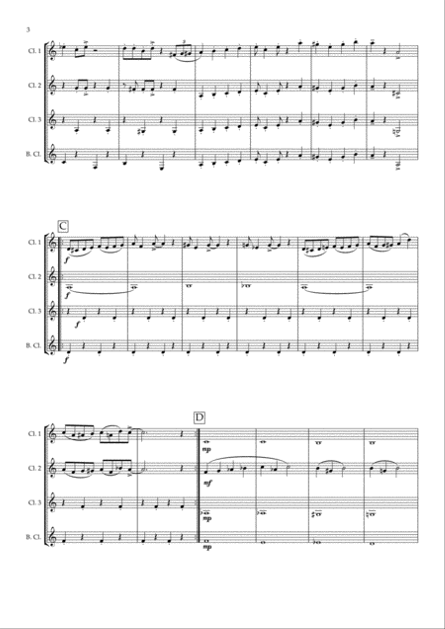 The Mountain King Stomp (In The Hall Of The Mountain King) - Clarinet Quartet Clarinet Quartet scores gallery preview page 4