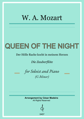 Book cover for Queen of the Night Aria - Voice and Piano - G Minor (Full Score and Parts)
