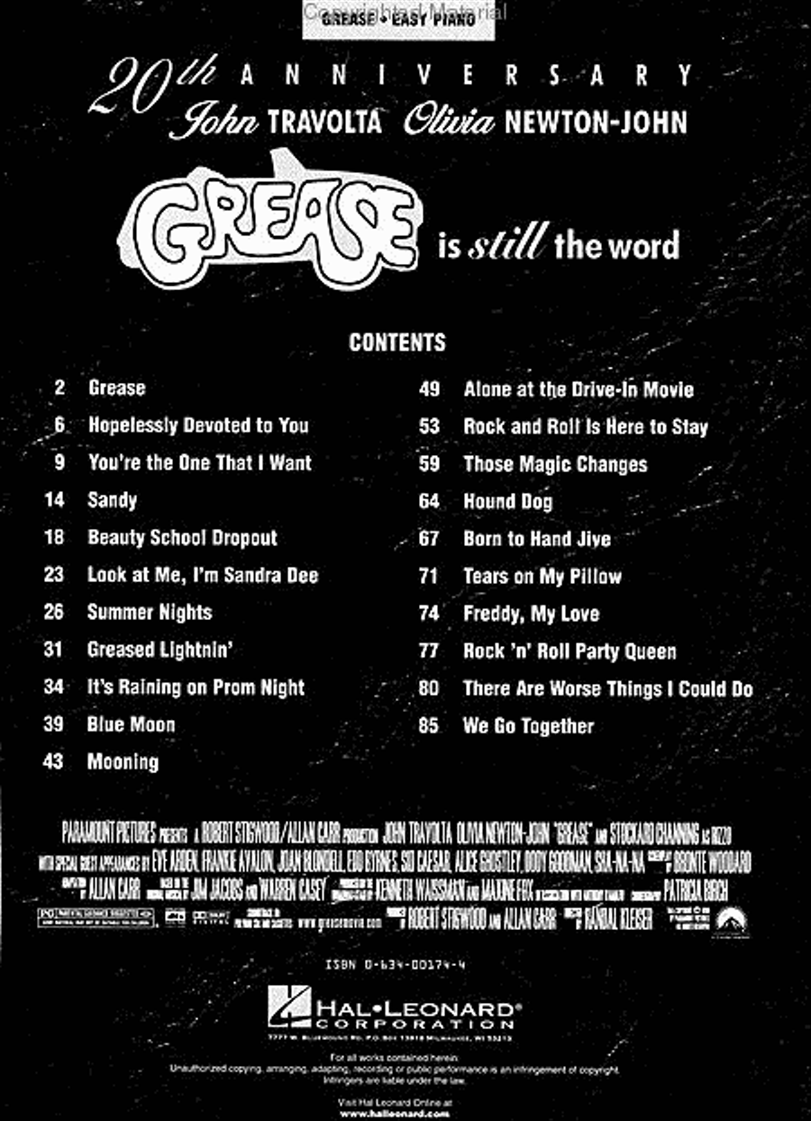 Grease Is Still The Word - Easy Piano Easy Piano scores gallery preview page 3