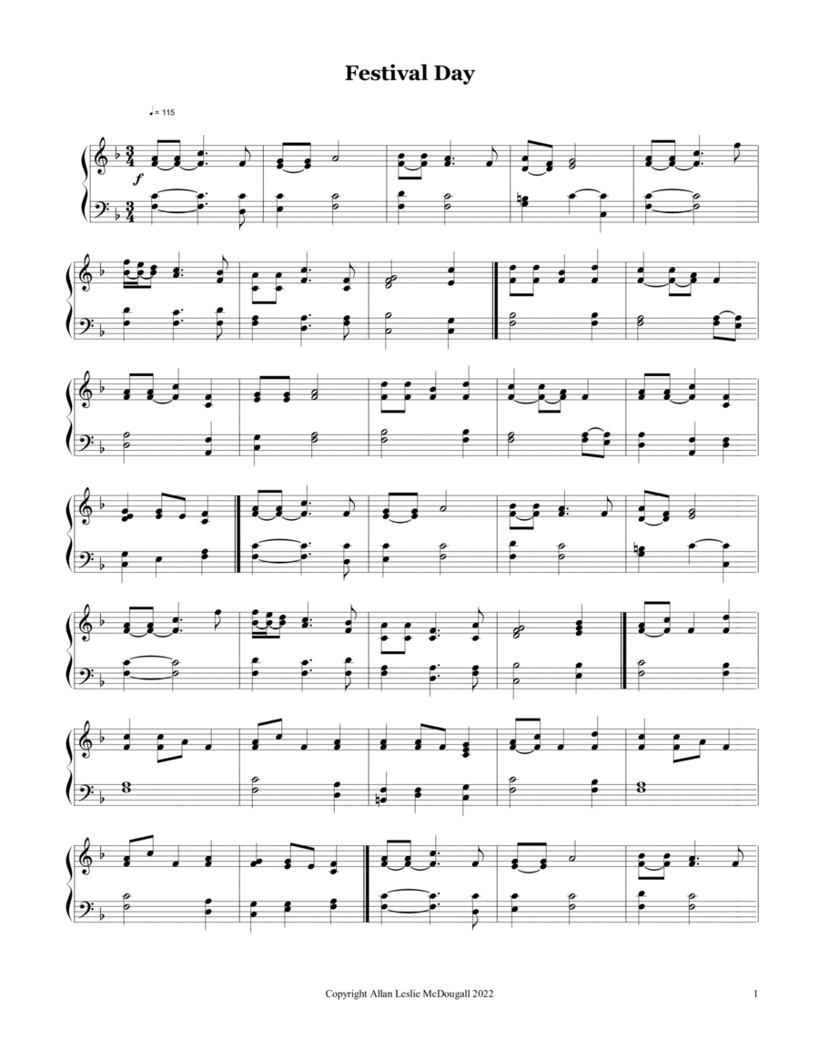 Festival Day Festival Day Piano Method scores gallery preview page 1