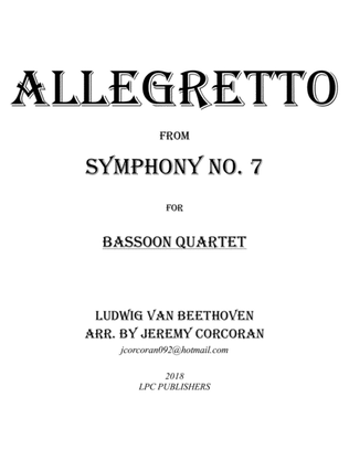 Allegretto from Symphony No. 7 for Bassoon Quartet