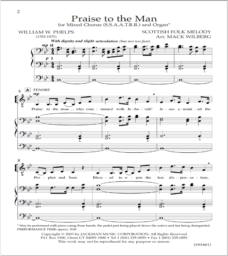 Praise To The Man - SSAATBB - Wilberg SSAATB scores gallery preview page 2