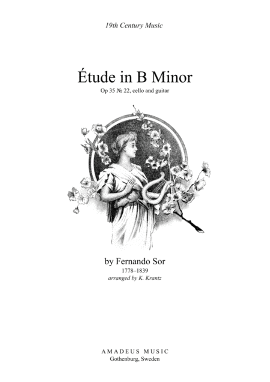 Etude / Study in B Minor for cello and guitar String Duet scores gallery preview page 1