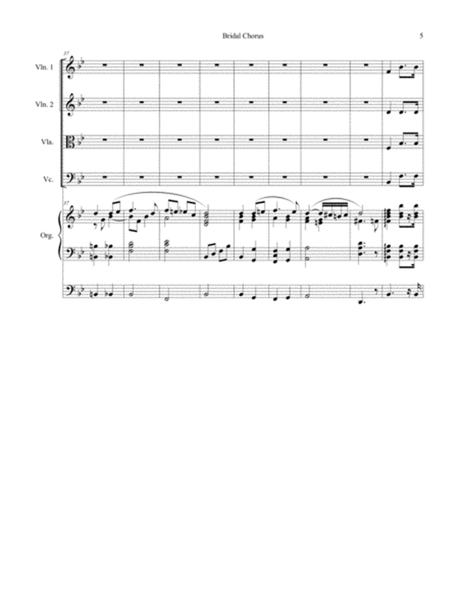 Bridal Chorus (for String Quartet - Organ Accompaniment) image number null