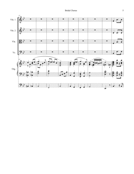Bridal Chorus (for String Quartet - Organ Accompaniment) image number null