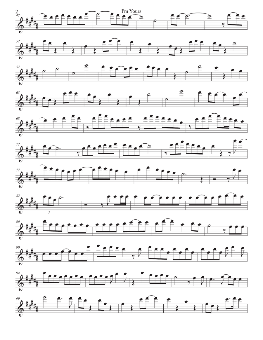 I'm Yours Flute Solo scores gallery preview page 2
