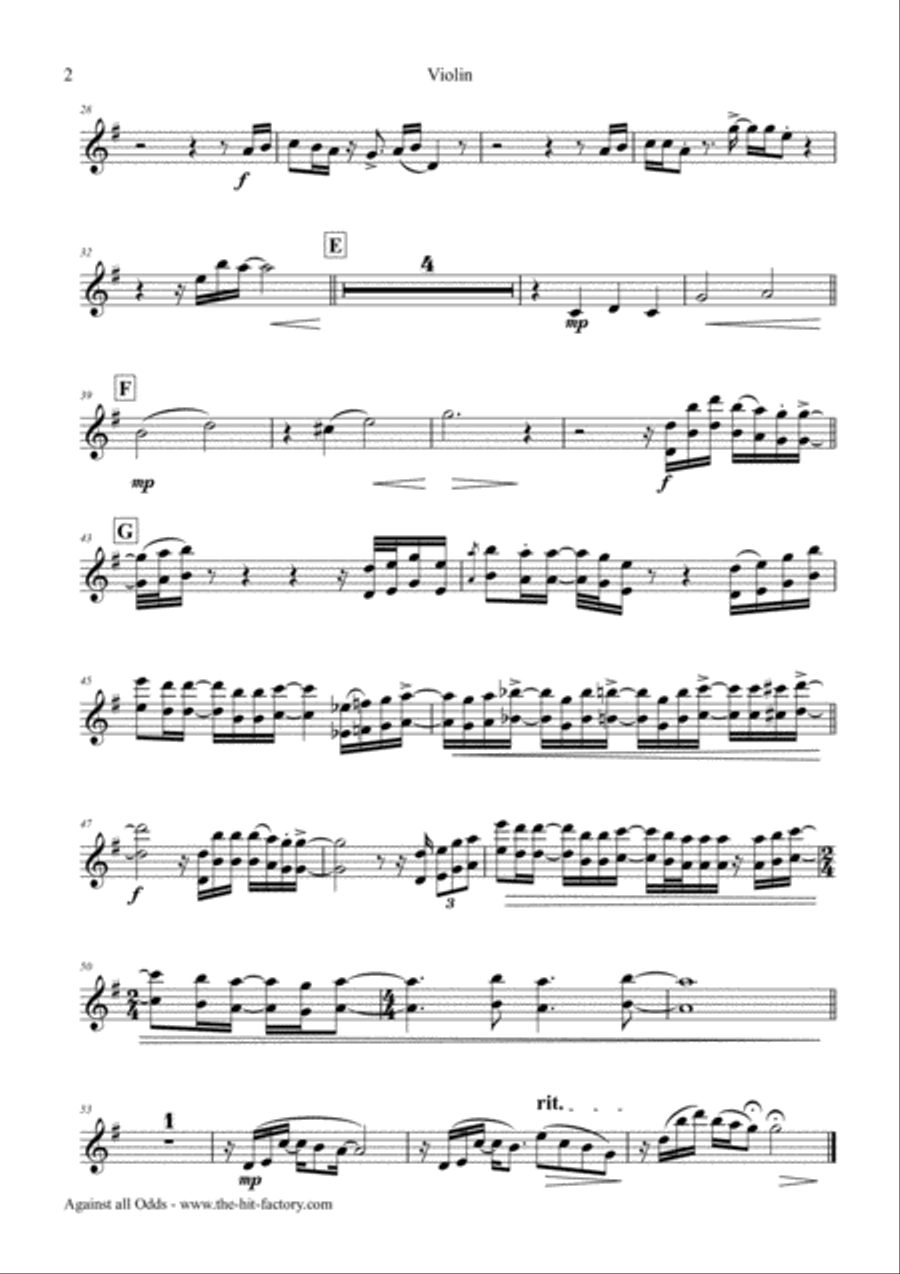 Against All Odds (take A Look At Me Now) String Quintet scores gallery preview page 6