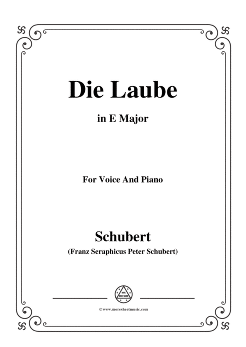 Schubert-Die Laube,Op.172 No.2,in E Major,for Voice&Piano image number null