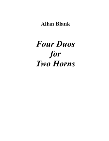 [Blank] Four Duos for Two Horns