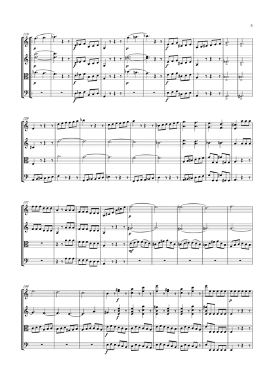 Schubert - String Quartet No.2 in C major, D.32 String Quartet scores gallery preview page 5