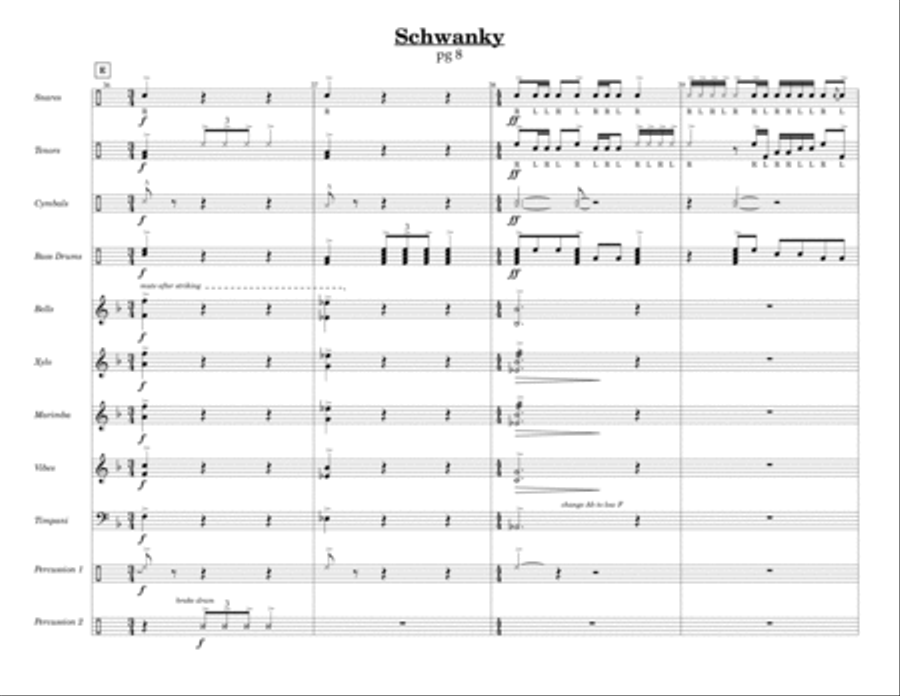Schwanky w/Tutor Tracks Schwanky w/Tutor Tracks Percussion Ensemble scores gallery preview page 4