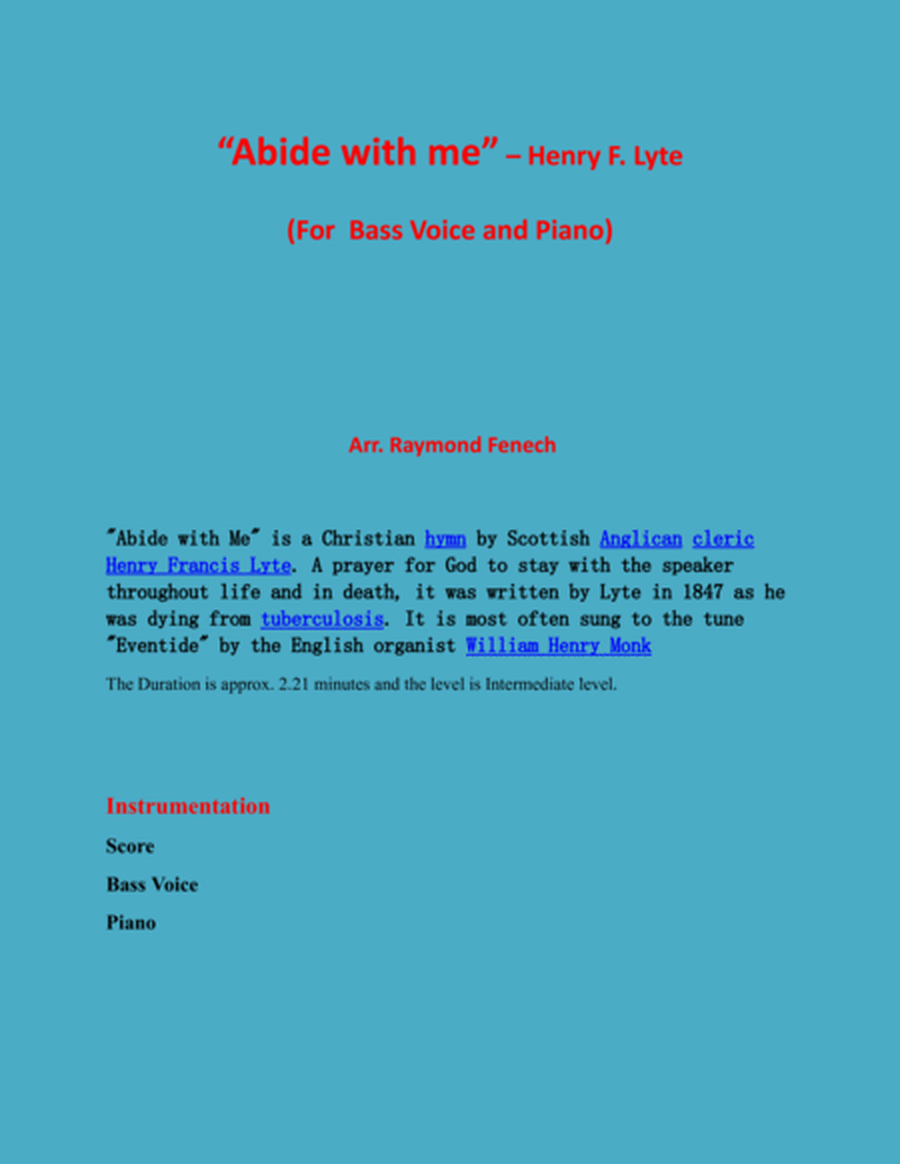Abide with Me - Bass Voice and Piano image number null