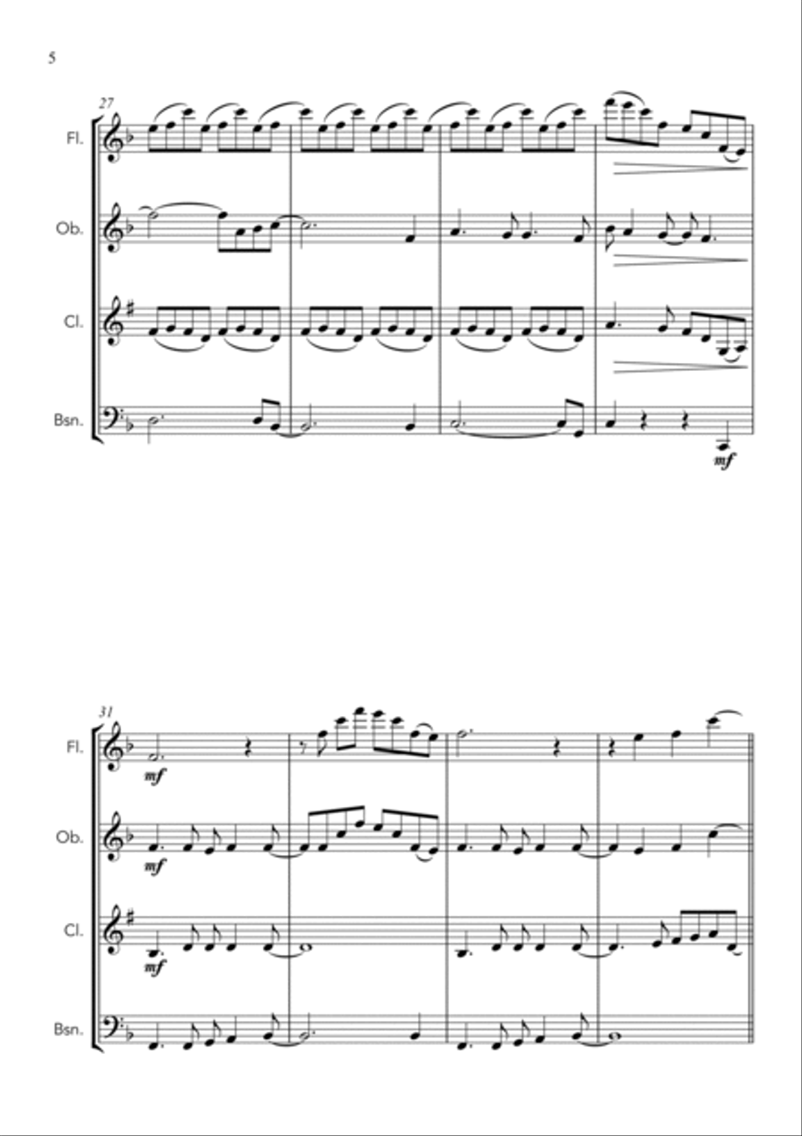 Defying Gravity Woodwind Quartet scores gallery preview page 6