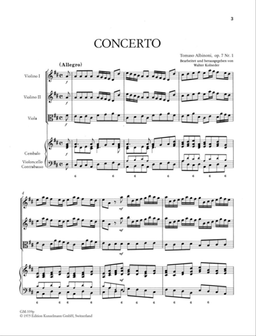 Concerto Op. 7/1 String Orchestra scores gallery preview page 2