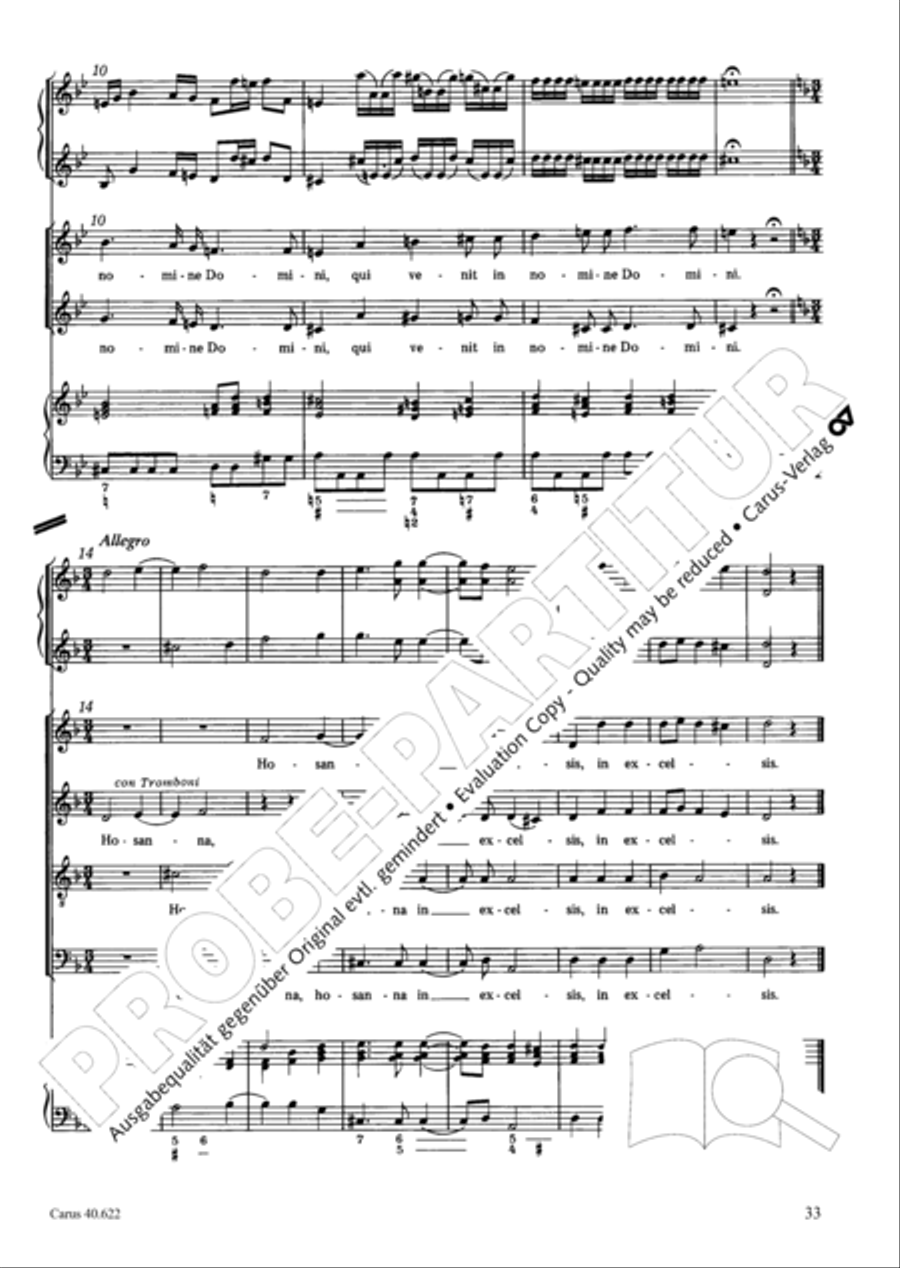 Missa brevis in D minor 4-Part scores gallery preview page 34