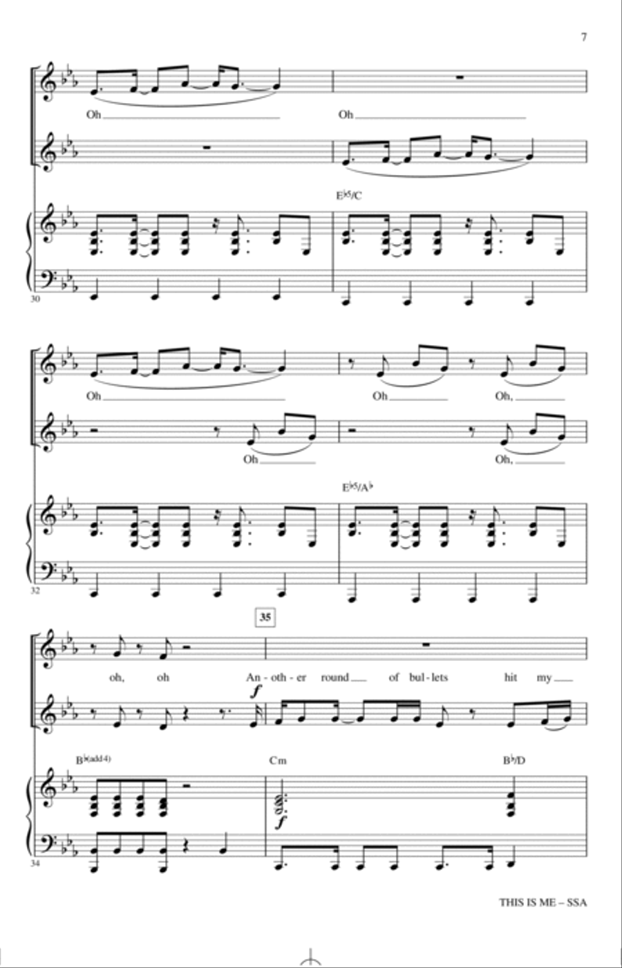 This Is Me (from The Greatest Showman) (arr. Mac Huff) SSA scores gallery preview page 6