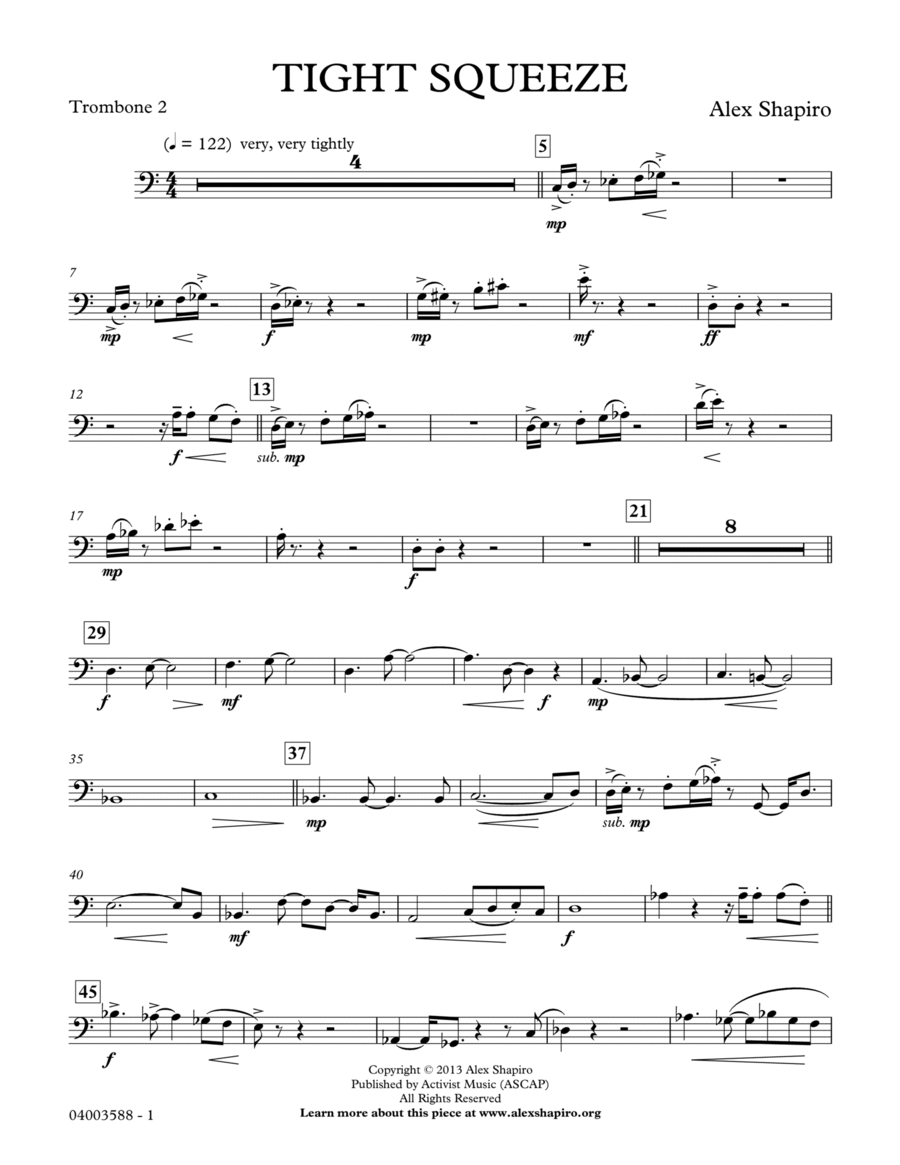 Tight Squeeze - Trombone 2 Concert Band scores gallery preview page 1