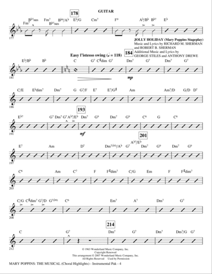 Mary Poppins: The Musical - Guitar Choir scores gallery preview page 4
