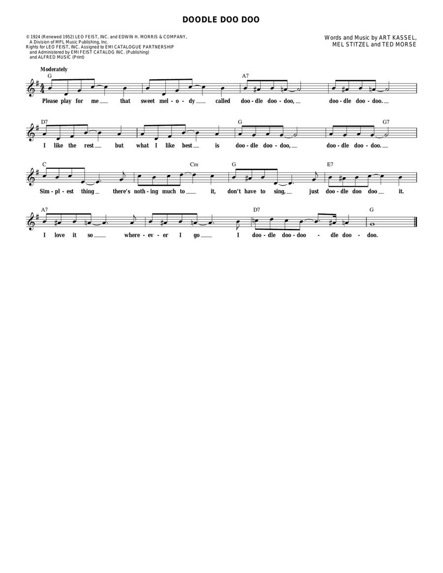 Doodle Doo Doo Guitar scores gallery preview page 1