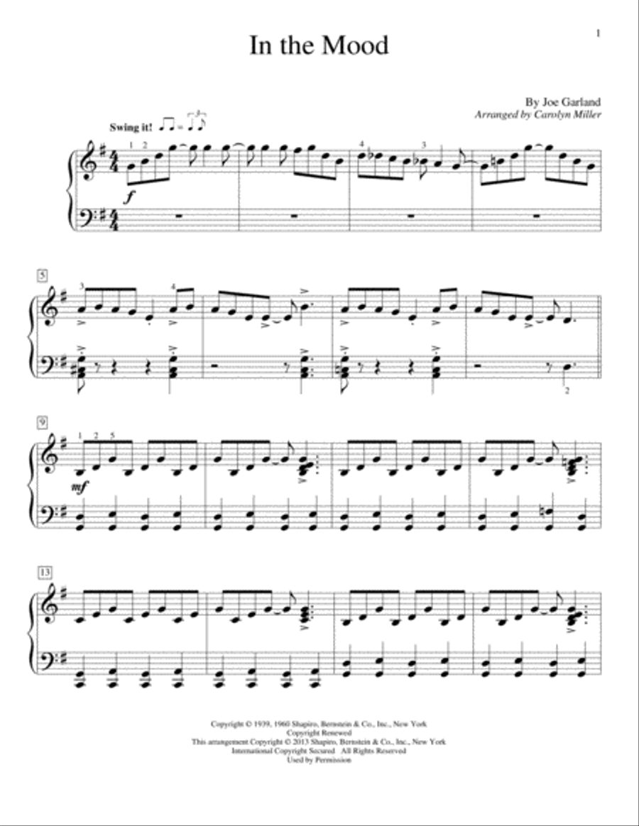 In The Mood In The Mood Piano Method scores gallery preview page 1
